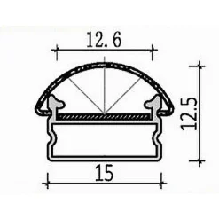 10 PZ PROFILO IN ALLUMINIO BOMBATO A PLAFONE SEZIONABILE 2MT PER STRIP LED AL-01