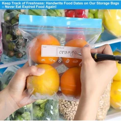 70 PZ SACCHETTI PER ALIMENTI CONGELATORE RIUTILIZZABILI CON CHIUSURA ERMETICA 3 MISURE