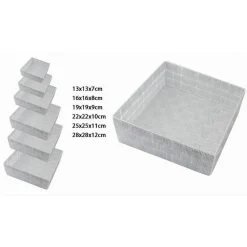 6 PZ SCATOLA IN TESSUTO CONTENITORI ORGANIZER BAGNO ARMADIO GRIGIO CHIARO 79072