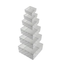 6 PZ SCATOLA IN TESSUTO CONTENITORI ORGANIZER BAGNO ARMADIO PORTA OGGETTI GRIGIO 79073