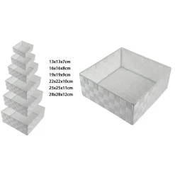 6 PZ SCATOLA IN TESSUTO CONTENITORI ORGANIZER BAGNO ARMADIO PORTA OGGETTI GRIGIO 79073