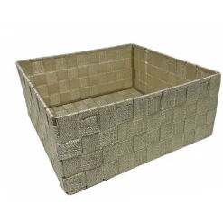 6 PZ SCATOLA IN TESSUTO CONTENITORI ORGANIZER BAGNO ARMADIO CASSETTI BEIGE 79152