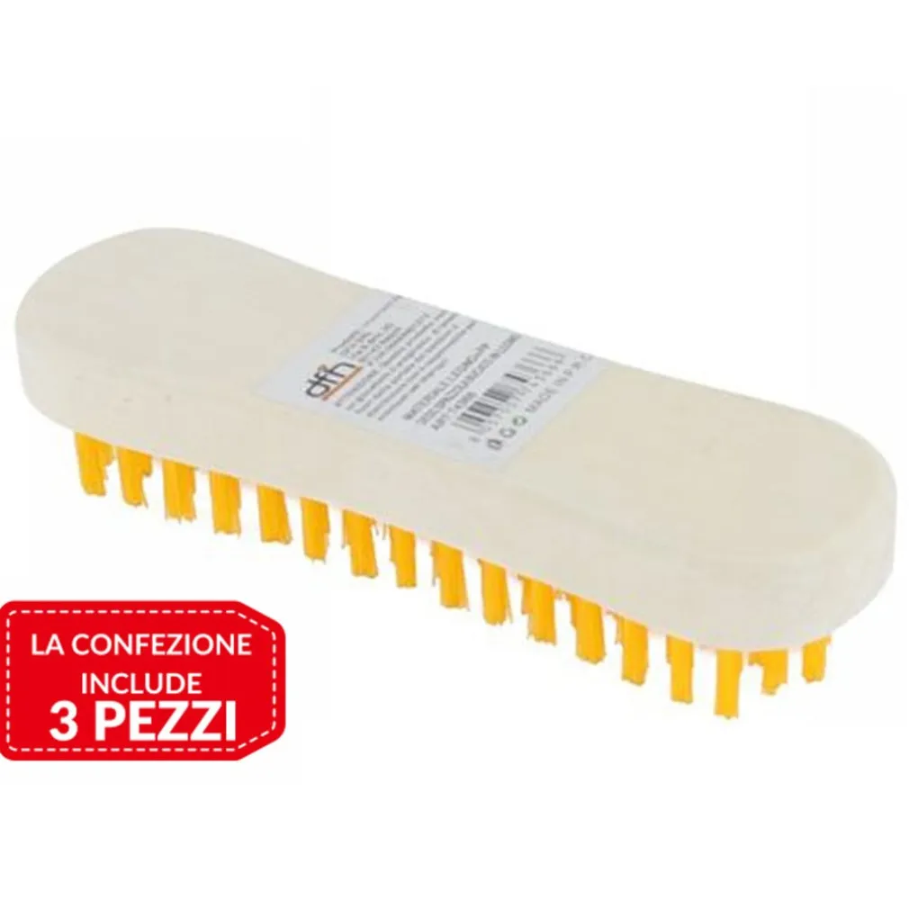 3 PZ SPAZZOLA PER INDUMENTI BUCATO SETOLE PULIZIA CASA LAVAGGIO VESTITI IN LEGNO