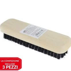 3 PZ SPAZZOLA PER SCARPE CON SETOLE PER PULIZIA LUCIDATURA CON MANICO IN LEGNO