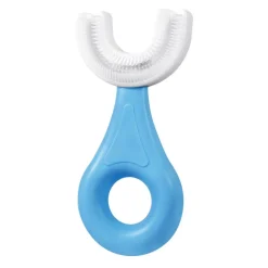 2 PZ SPAZZOLINO DA DENTI PER BAMBINI 2-6 ANNI A FORMA DI U SETOLE IN SILICONE