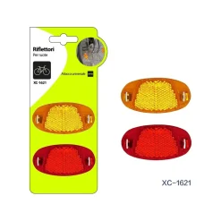 2 RIFLETTORI CATARIFRANGENTI OVALE PER RUOTE ANTERIORE POSTERIORE BICI XC-1621