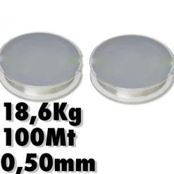 2 ROTOLI LENZA 0.50MM 18.6KG 100 METRI CIASCUNO CARBONIO PESCA SUPER RESISTENZA