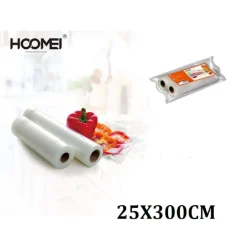 2 ROTOLI PER SOTTOVUOTO 25X300CM CONSERVAZIONE PER ALIMENTI FRUTTA VERDURA