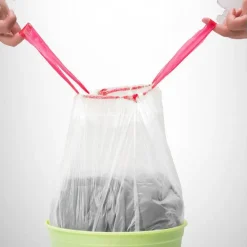 5 ROTOLI SACCHETTI BUSTE SPAZZATURA PROFUMATI 30LT 50X60 CON MANICI BIANCO 100PZ