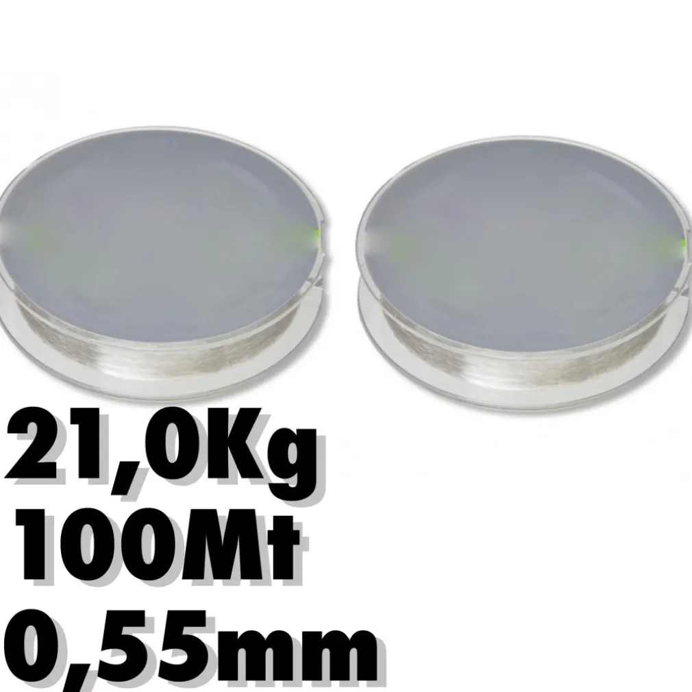 2 ROTOLO LENZA 0.55MM 21.0KG 100 METRI CIASCUNO CARBONIO PESCA SUPER RESISTENZA