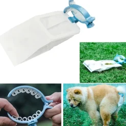 20 SACCHETTI + PINZA CLIP CON SILICONE CODA BUSTINE IGIENICI PER RACCOLTA FECI L