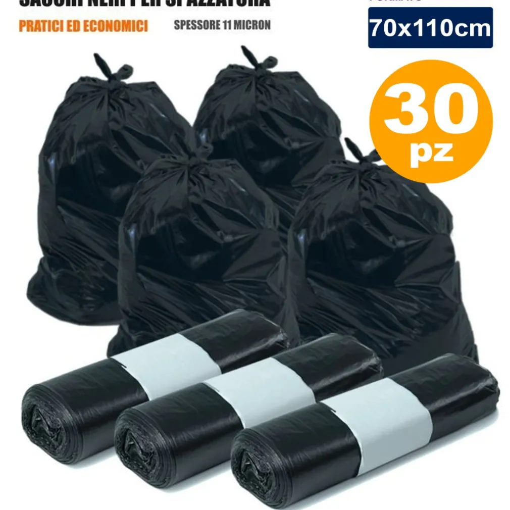 30 SACCHI SACCHETTI BUSTE PER IMMONDIZIA RESISTENTI ECOLOGICI RIFIUTI PATTUME