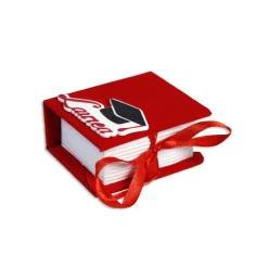 12 SCATOLINA PORTACONFETTI IN VELLUTO BOMBONIERA PER LAUREA ROSSO CON VASSOIO