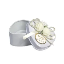 12 SCATOLINE IN LATTA A FORMA DI CUORE BOMBONIERA SEGNAPOSTO PORTA CONFETTI