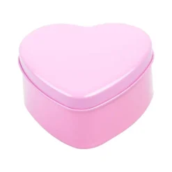 12 SCATOLINE IN LATTA A FORMA DI CUORE BOMBONIERA SEGNAPOSTO PORTACONFETTI ROSA