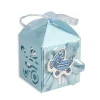 12 SCATOLINE PORTA CONFETTI NASCITA BATTESIMO BOMBONIERA AZZURRO BIMBO MASCHIO