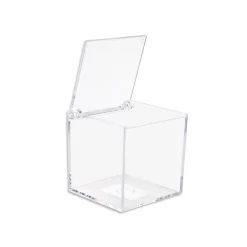 12 SCATOLINE SCATOLE CUBO PLEXIGLASS 5X5 TRASPARENTE PORTA CONFETTI BOMBONIERA