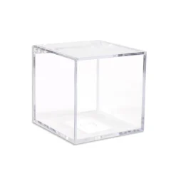 12 SCATOLINE SCATOLE CUBO PLEXIGLASS 5X5 TRASPARENTE PORTA CONFETTI BOMBONIERA
