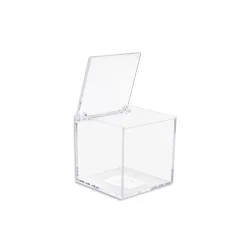 12 SCATOLINE SCATOLE CUBO PLEXIGLASS 5X5 TRASPARENTE PORTA CONFETTI BOMBONIERA