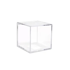 12 SCATOLINE SCATOLE CUBO PLEXIGLASS 5X5 TRASPARENTE PORTA CONFETTI BOMBONIERA