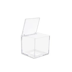 12 SCATOLINE SCATOLE CUBO PLEXIGLASS 5X5 TRASPARENTE PORTA CONFETTI BOMBONIERA