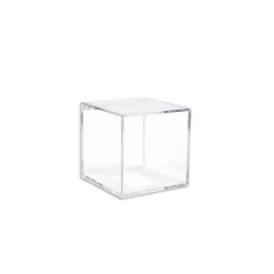 12 SCATOLINE SCATOLE CUBO PLEXIGLASS 5X5 TRASPARENTE PORTA CONFETTI BOMBONIERA