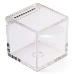 12 SCATOLINE SCATOLE CUBO PLEXIGLASS 6X6cm TRASPARENTE PORTA CONFETTI BOMBONIERA
