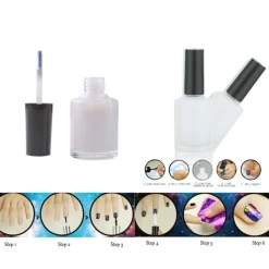 3 SMALTI UV COLLA ADESIVO BIANCO CARTINE DECORAZIONI GEL RICOSTRUZIONE NAIL ART