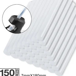 150 STICK PER PISTOLA COLLA A CALDO BASTONCINI DIAM. 7MM PER 18CM TERMOFUSIBILE