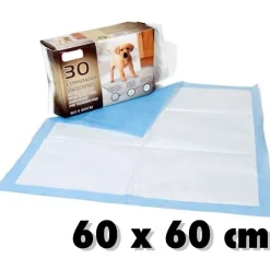 30 TAPPETI TAPPETINI ASSORBENTI TRAVERSINE PER CANI TRATTIENE ODORI 60X60CM