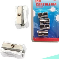 4 TEMPERAMATITE TEMPERA MATITE TEMPERINO IN METALLO A 1 FORO PER SCUOLA UFFICIO