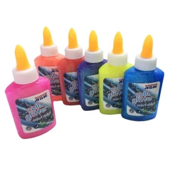 6 TUBETTI DI COLLA GLITTER COLORE DECORAZIONI NATALE FESTE LAVORETTI CASA SCUOLA