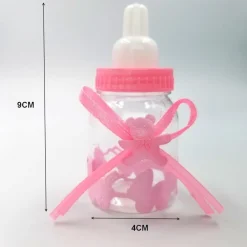12 X BOMBONIERA PORTACONFETTI PER BATTESIMO NASCITA BOTTIGLIA BIBERON ROSA