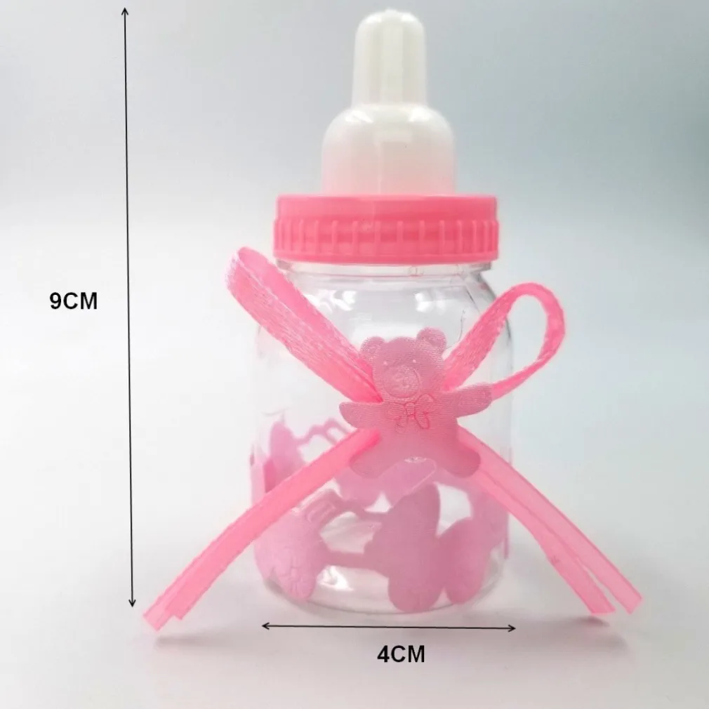 12 X BOMBONIERA PORTACONFETTI PER BATTESIMO NASCITA BOTTIGLIA BIBERON ROSA