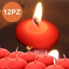 12 X CANDELINE GALLEGGIANTI ROSSE ROSSO MATRIMONIO DECORAZIONE TEALIGHT CANDELE