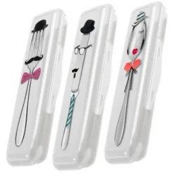 2 X CUSTODIA PORTAPOSATE POSATE FORCHETTE COLTELLO PORTA DA PRANZO SCUOLA