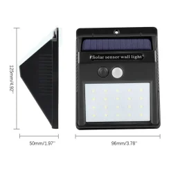 2 X FARO SOLARE DA ESTERNO FARETTO FOTOVOLTAICO + SENSORE LAMPADA LED