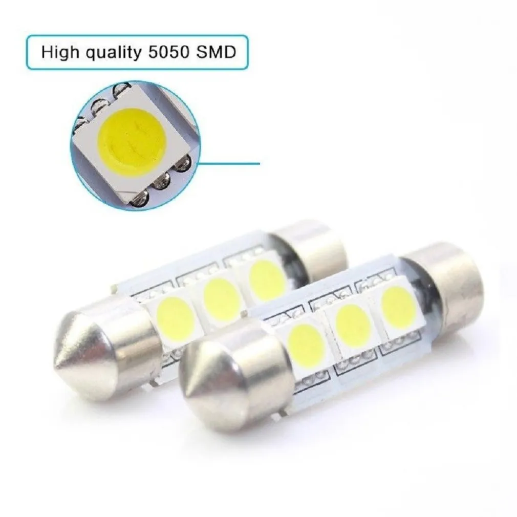 3 X FESTOON SILURO 39 MM BULB 3 LED SMD C5W W5003 T11 5050 12V AUTO ABITACOLO