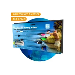 9 X GALLEGGIANTI DA PESCA VARIE MISURE PER ACQUE STAGNANTI PESCATORI FISH ACTIVE