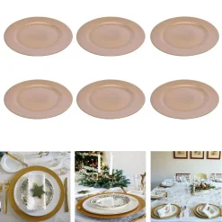 6 X SOTTOPIATTI NATALIZI IN PLASTICA 33CM DECORAZIONI NATALE PER LA TAVOLA GOLD