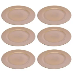 6 X SOTTOPIATTI NATALIZI IN PLASTICA 33CM DECORAZIONI NATALE PER LA TAVOLA GOLD