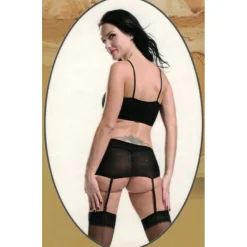 ABITO SEXY BODY CON REGGICALZE LINGERIE INTIMO DONNA HOT NERO TAGLIA UNICA 8865