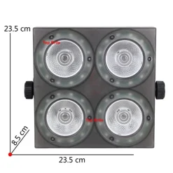 ACCECATORE LED 4 X 50 W RGB MULTICOLORE BLINDER CONTROL DMX COLOR CHANGE STROBO