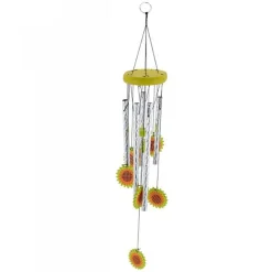 ACCHIAPPASOGNI DECORAZIONE CHAKRA GIRASOLE CAMPANELLI VENTO EOLICI LUMINOSI 60CM