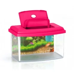 ACQUARIO RETTANGOLARE IN PLASTICA RIGIDA 5,5 LT CON COPERCHIO 28 X 20 X 17 CM