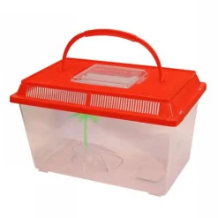 ACQUARIO VASCHETTA PESCI TARTARUGHE COPERCHIO MANIGLIA PRESA ARIA 27x16x17 CM