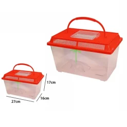 ACQUARIO VASCHETTA PESCI TARTARUGHE COPERCHIO MANIGLIA PRESA ARIA 27x16x17 CM