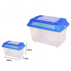 ACQUARIO VASCHETTA PESCI TARTARUGHE COPERCHIO MANIGLIA PRESA ARIA 18X11X12 CM