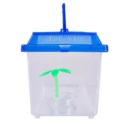 ACQUARIO VASCHETTA PESCI TARTARUGHE COPERCHIO MANIGLIA PRESA ARIA 18X11X12 CM