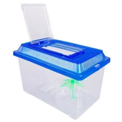 ACQUARIO VASCHETTA PESCI TARTARUGHE COPERCHIO MANIGLIA PRESA ARIA 18X11X12 CM